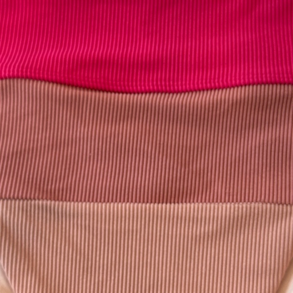 New! SET Beach Riot Riza Top Alexis Bottom Rouge Color Block 31111 - Picture 6 of 11